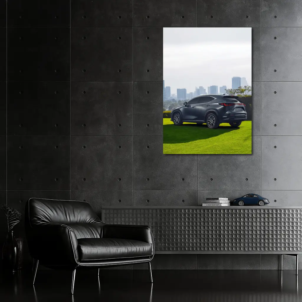 Lexus NX Dark Gray SUV City Skyline – Wall Art