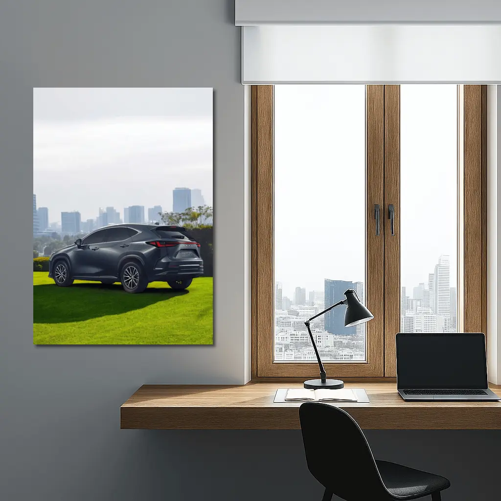 Lexus NX Dark Gray SUV City Skyline – Wall Art