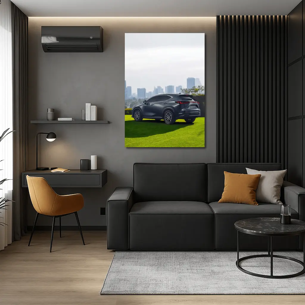 Lexus NX Dark Gray SUV City Skyline – Wall Art