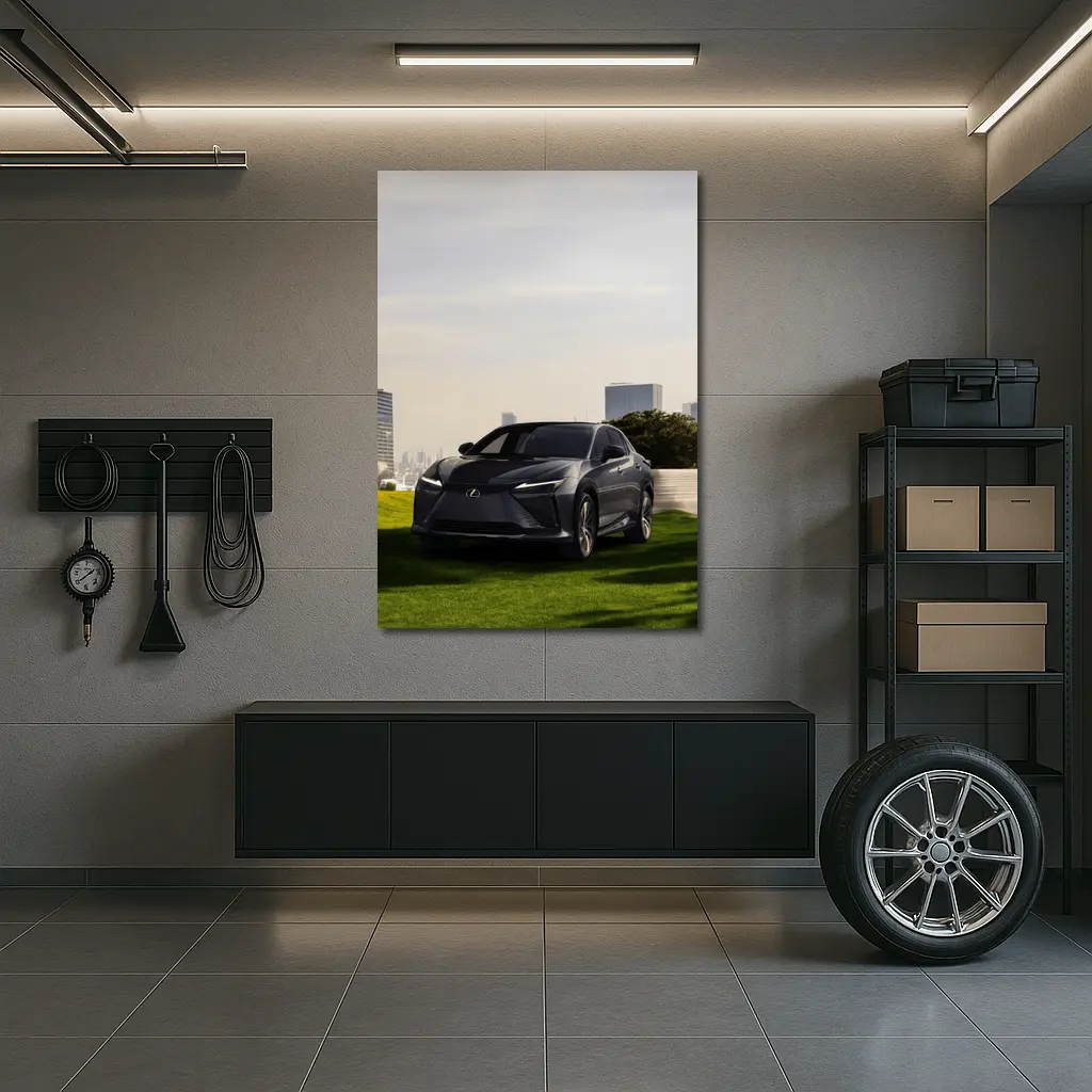 Lexus RZ Dark Gray SUV City Backdrop – Wall Art