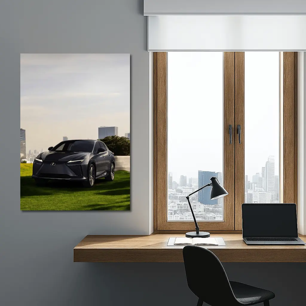 Lexus RZ Dark Gray SUV City Backdrop – Wall Art