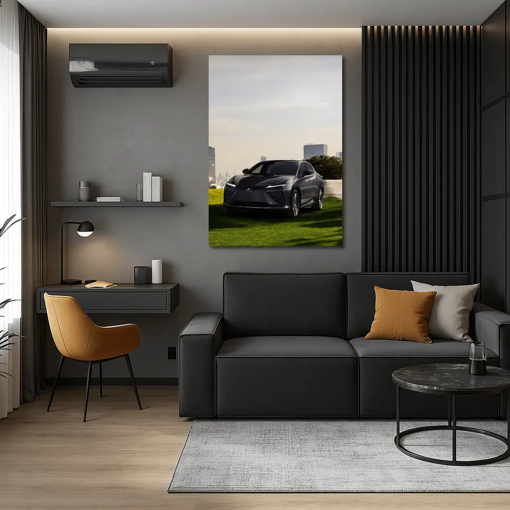 Lexus RZ Dark Gray SUV City Backdrop – Wall Art