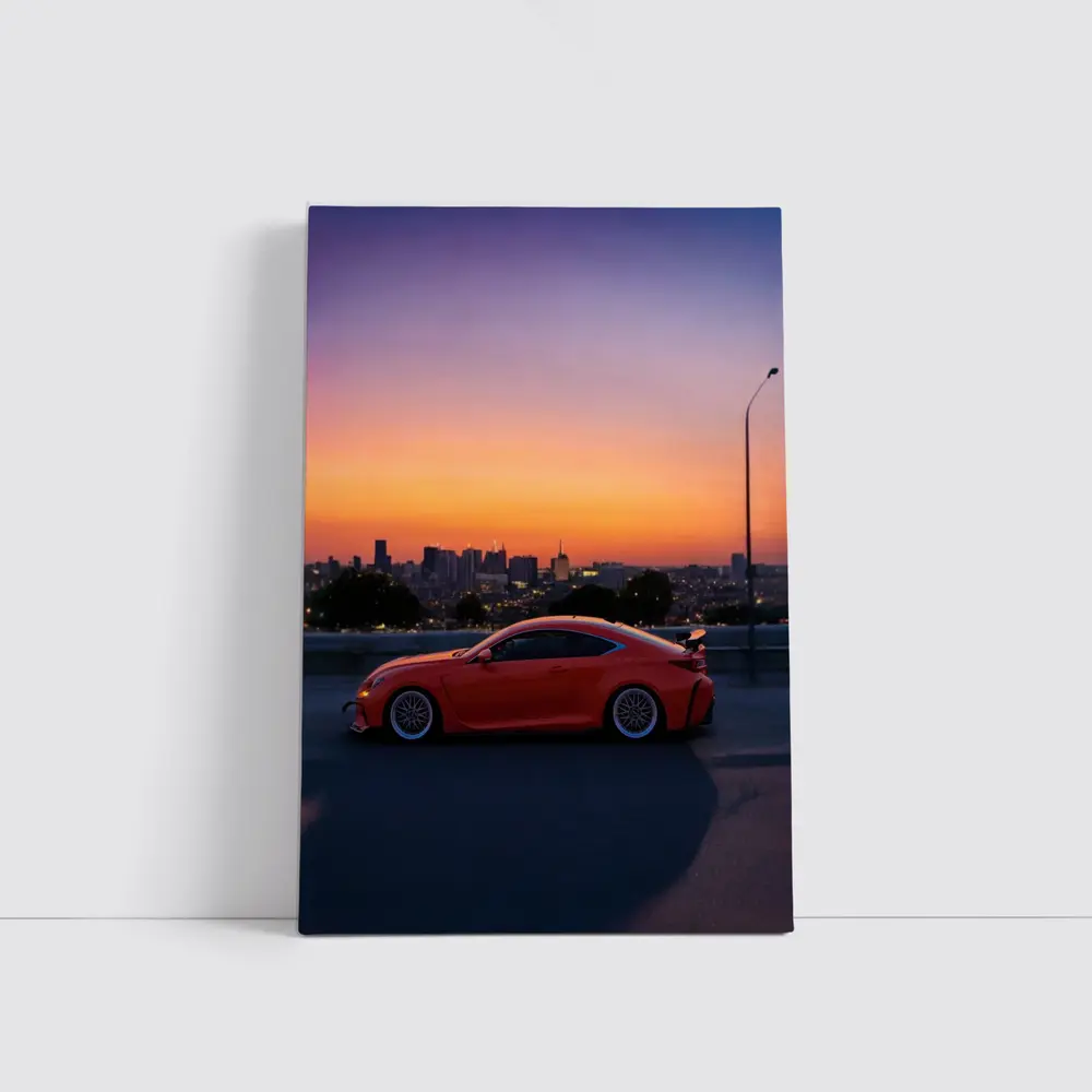 Lexus RC F Red Coupe City Sunset – Wall Art
