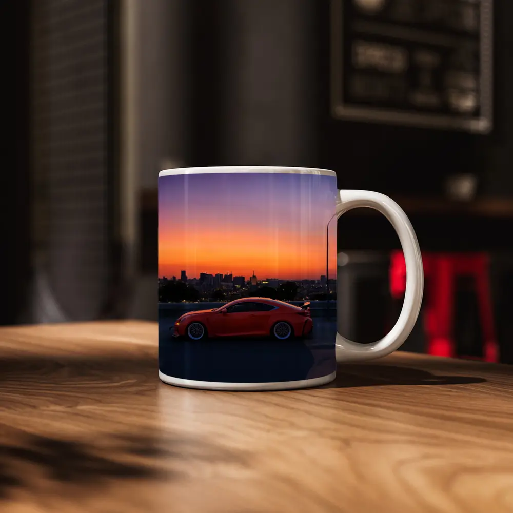 Lexus RC F Red Coupe City Sunset – Mugs