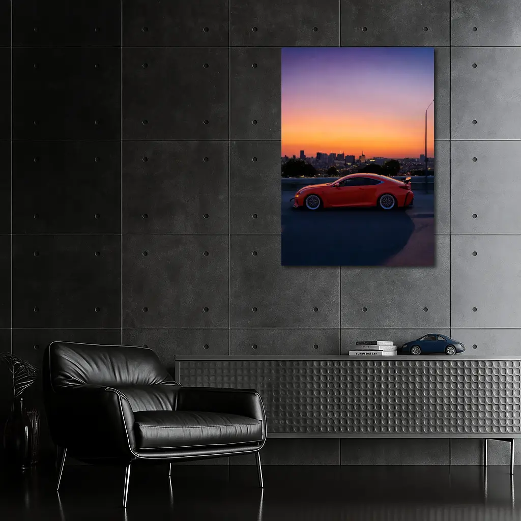 Lexus RC F Red Coupe City Sunset – Wall Art