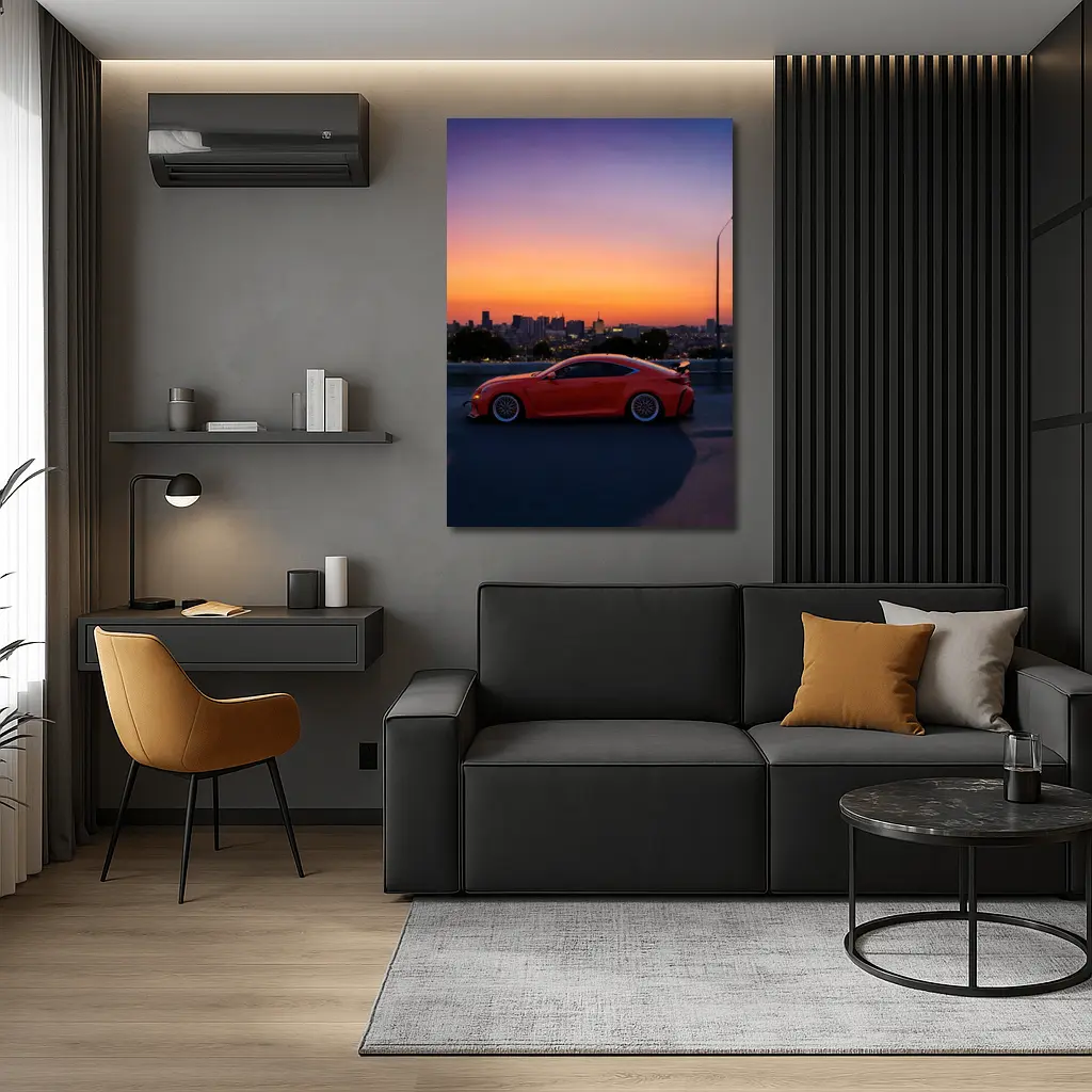 Lexus RC F Red Coupe City Sunset – Wall Art