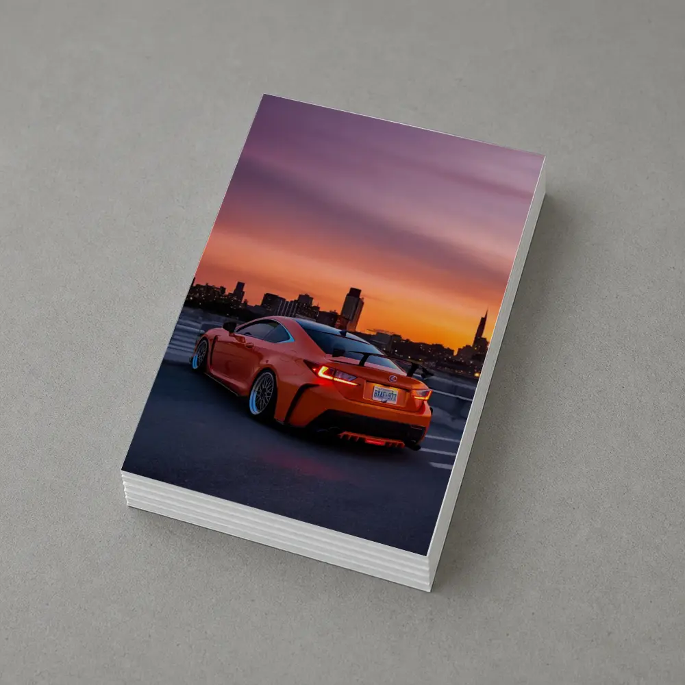 Lexus RC F Orange Coupe City Sunset – Postcards