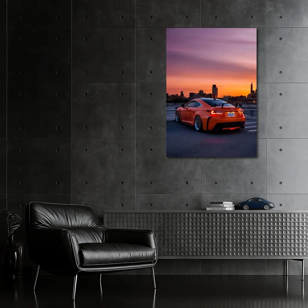 Lexus RC F Orange Coupe City Sunset – Wall Art
