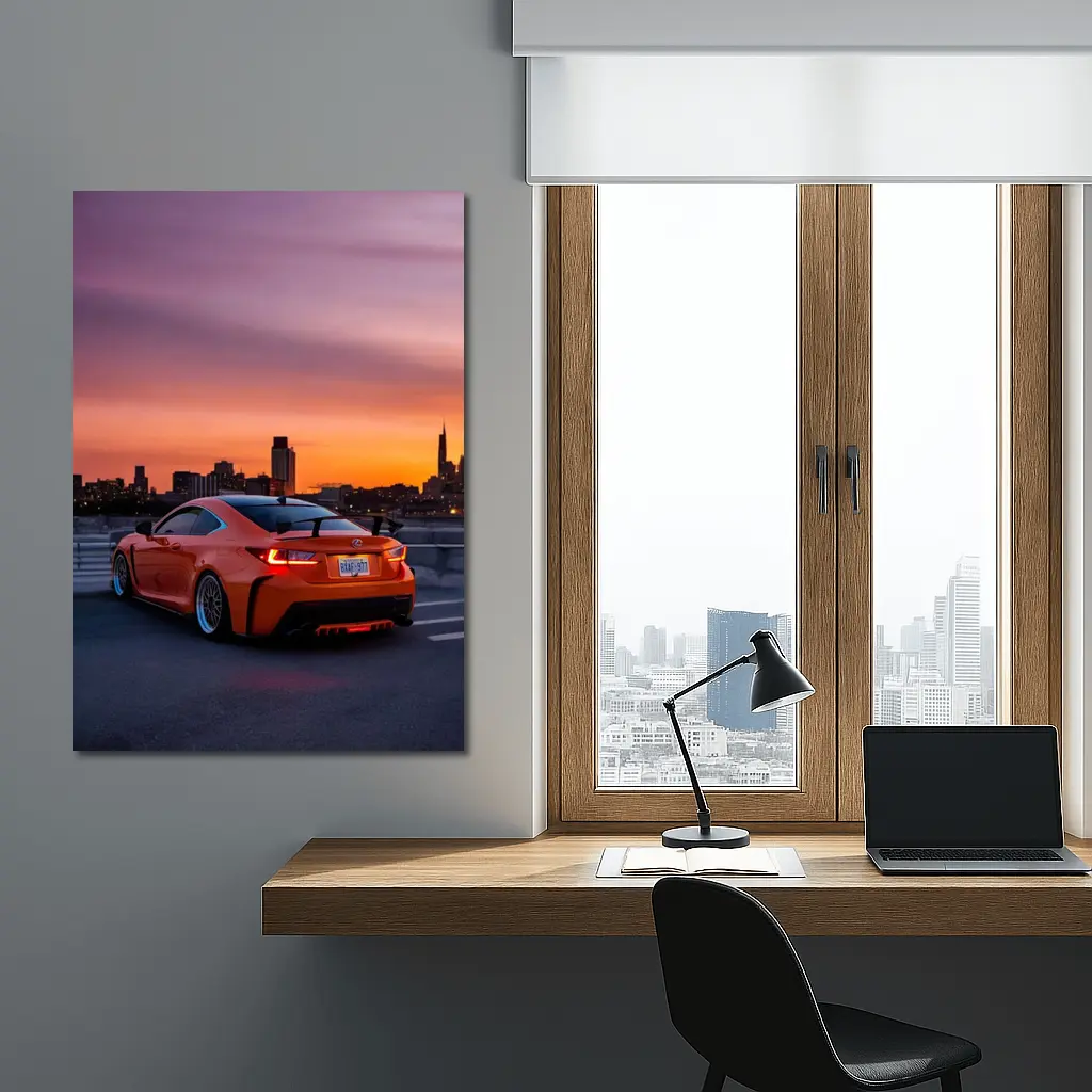 Lexus RC F Orange Coupe City Sunset – Wall Art