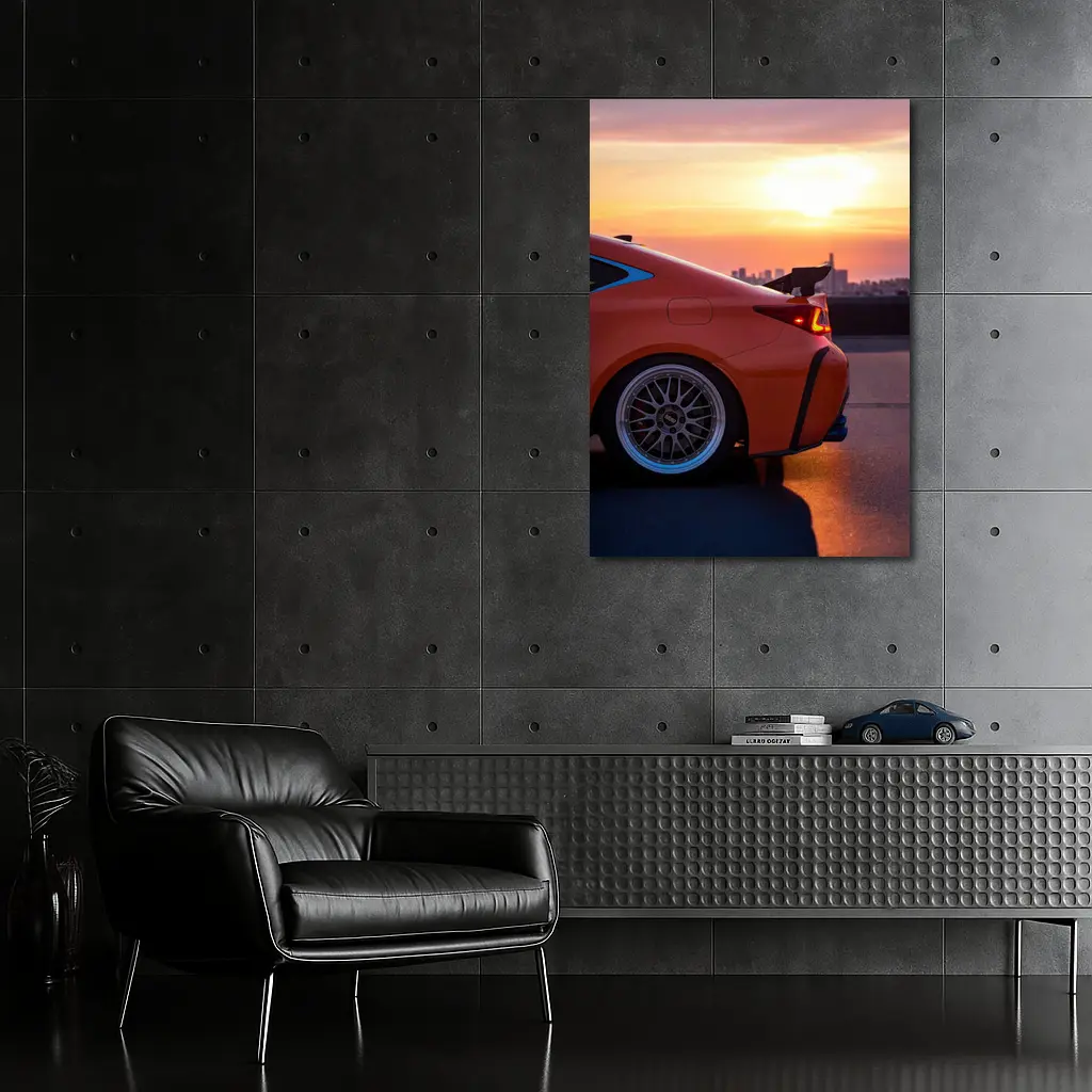 Lexus RC Sunset City Skyline Orange – Wall Art