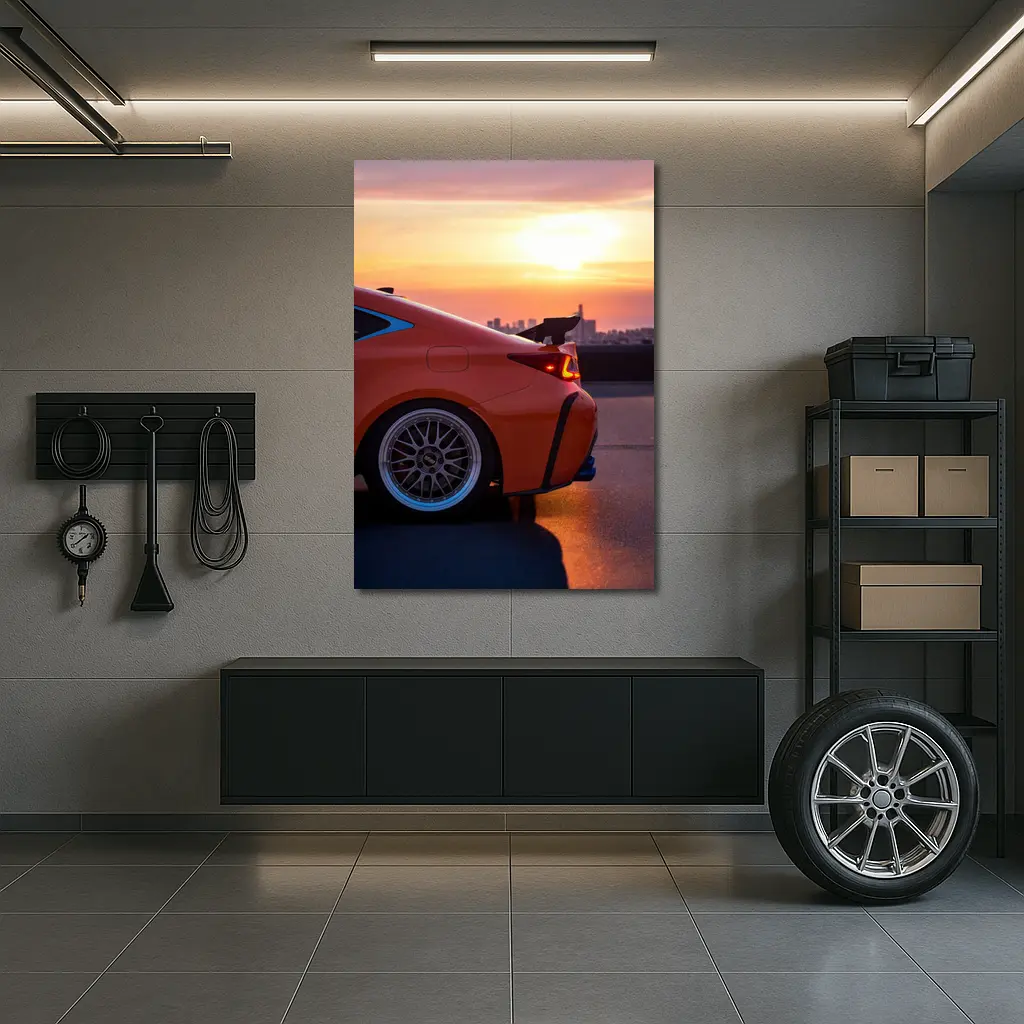 Lexus RC Sunset City Skyline Orange – Wall Art