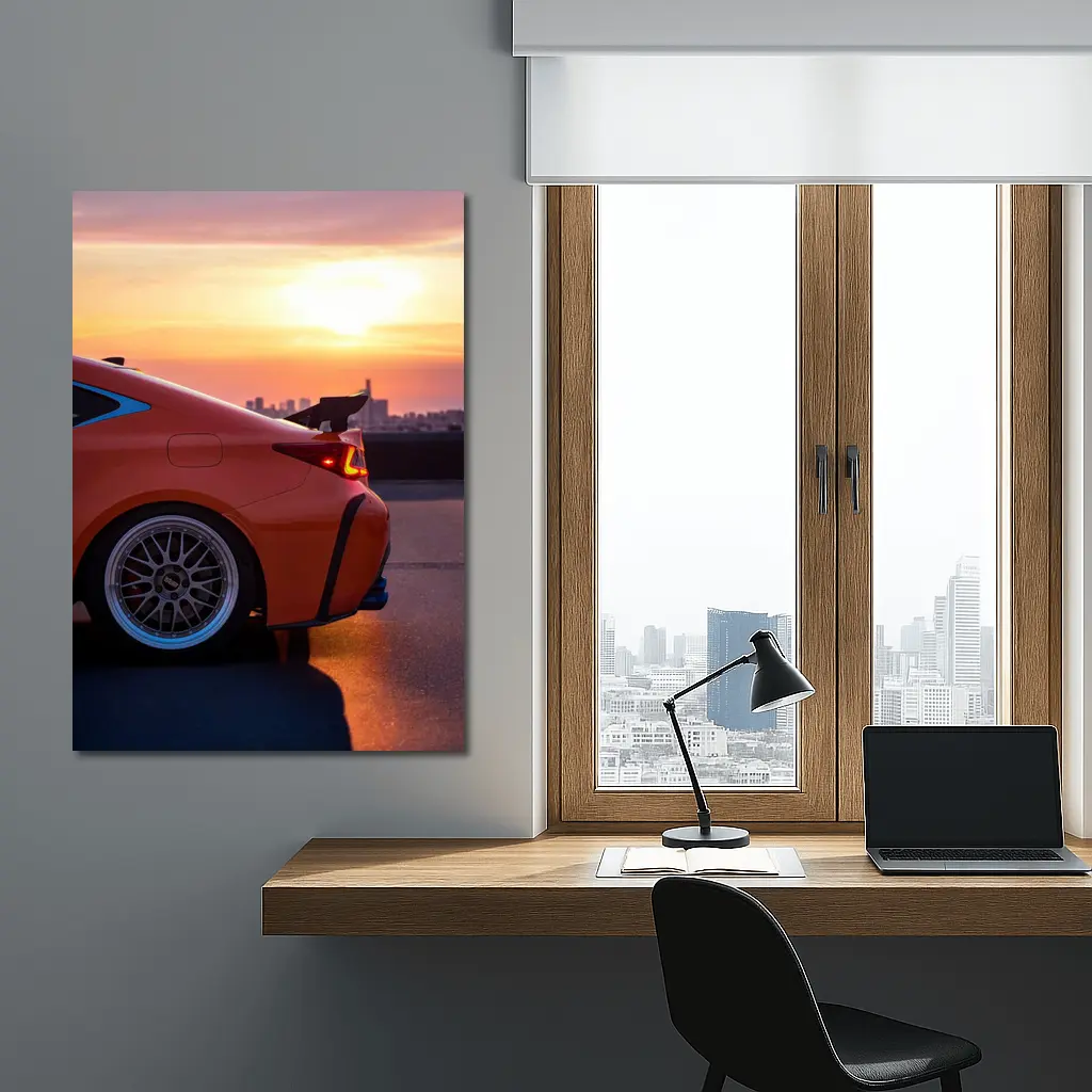 Lexus RC Sunset City Skyline Orange – Wall Art