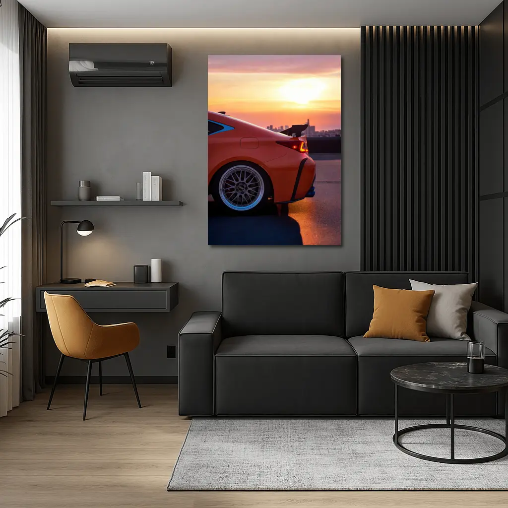 Lexus RC Sunset City Skyline Orange – Wall Art