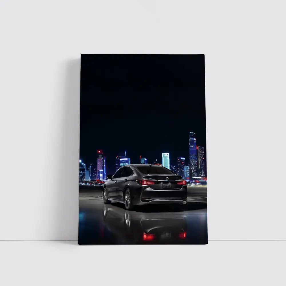 Lexus ES Black Sedan City Night – Wall Art