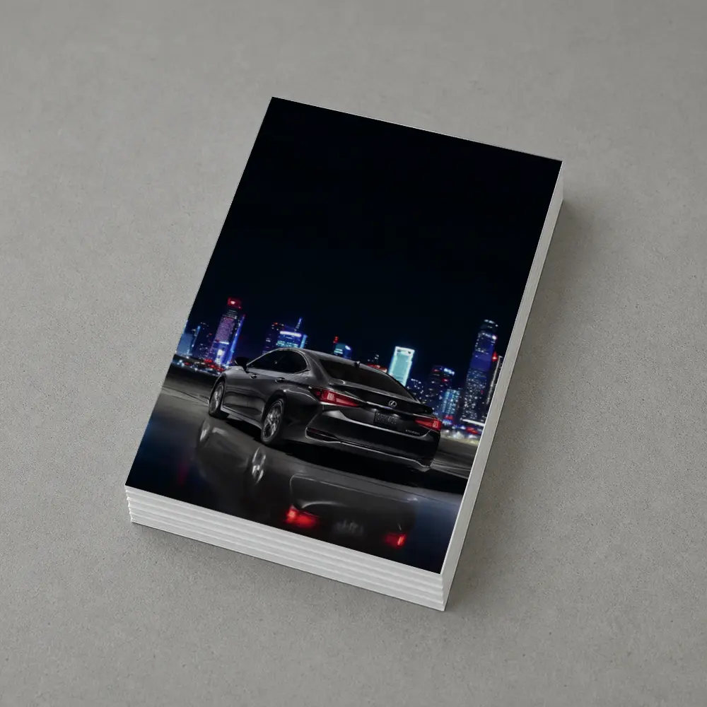 Lexus ES Black Sedan City Night – Postcards
