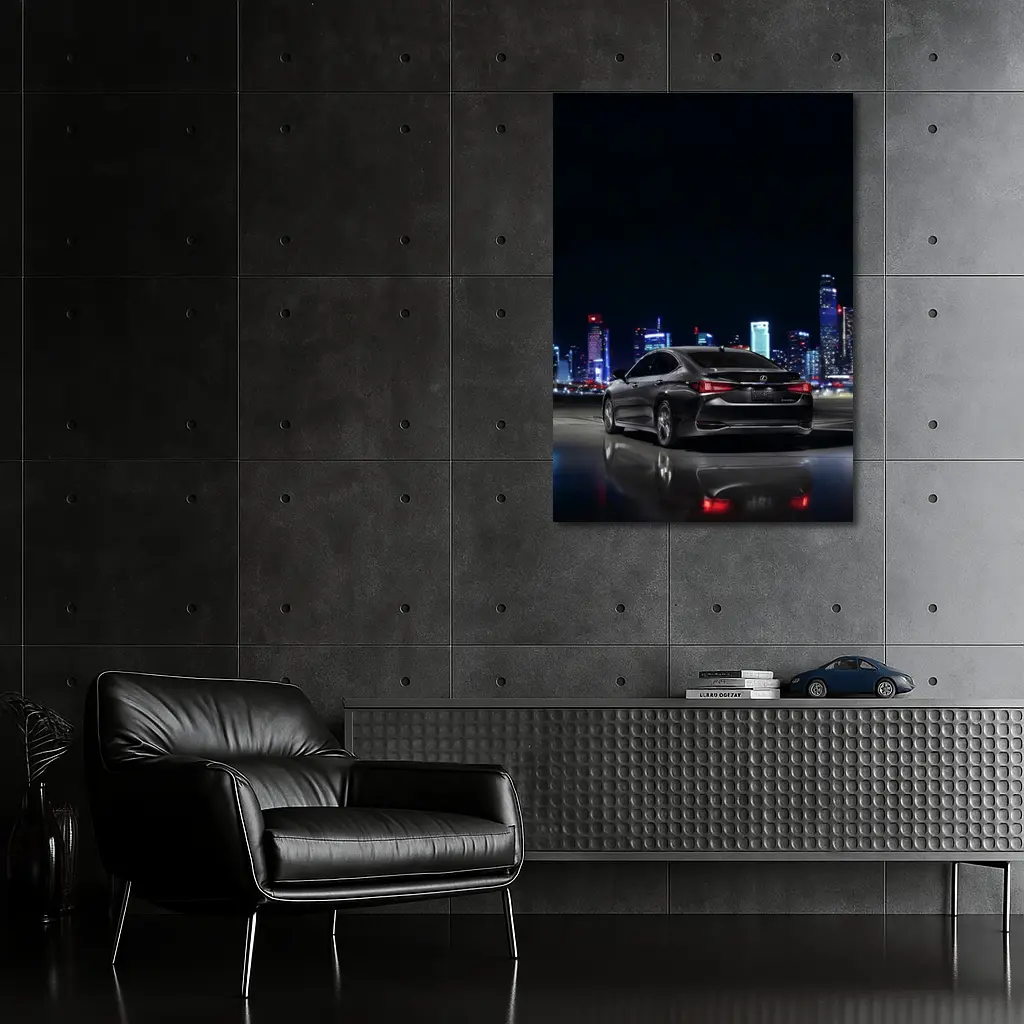 Lexus ES Black Sedan City Night – Wall Art