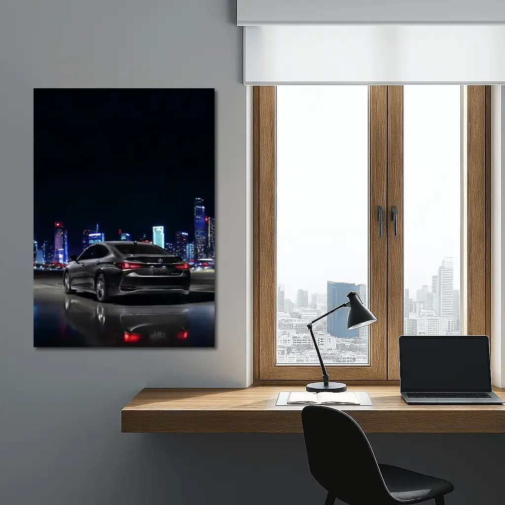 Lexus ES Black Sedan City Night – Wall Art