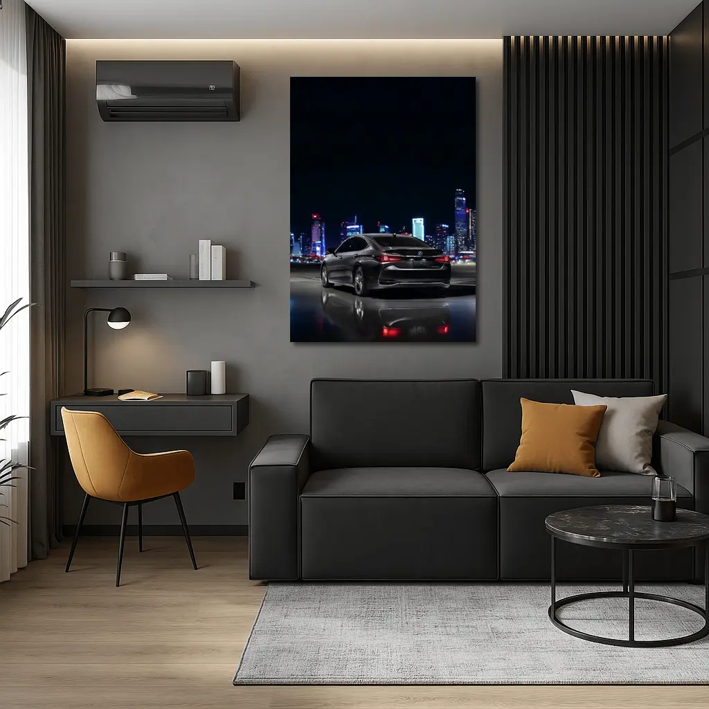 Lexus ES Black Sedan City Night – Wall Art