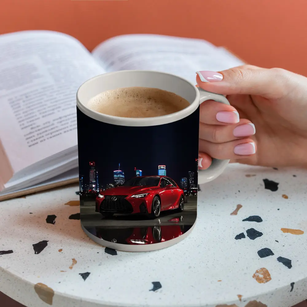 Lexus IS Red Sedan City Night – Mugs