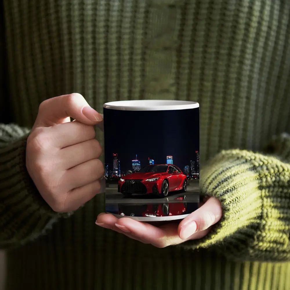 Lexus IS Red Sedan City Night – Mugs