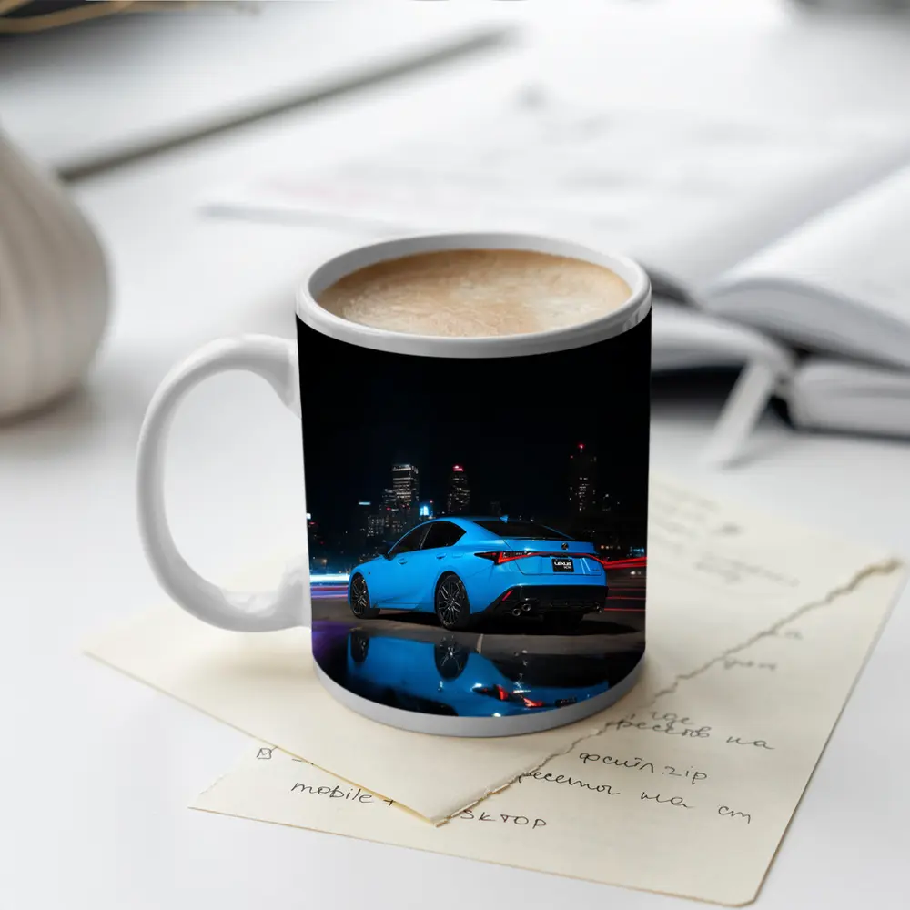 Lexus IS Blue Sedan City Night – Mugs