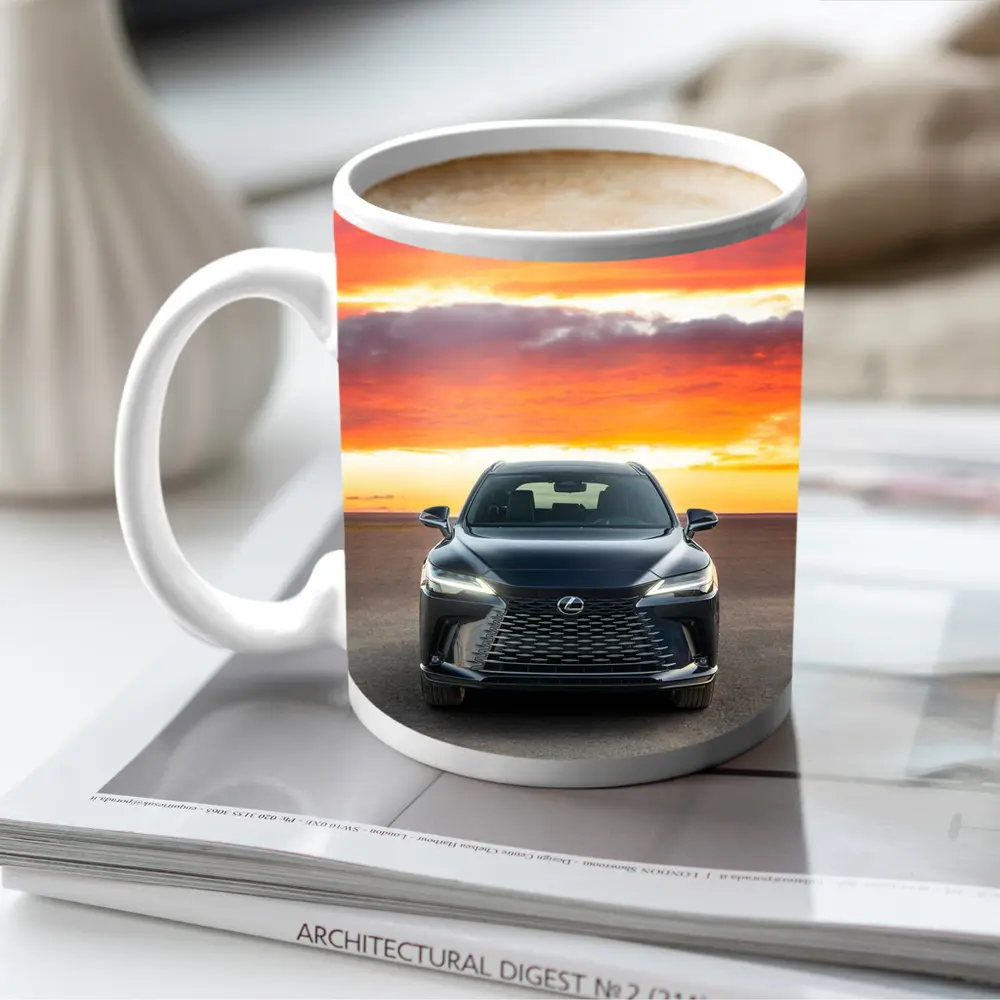 Lexus RX Front View Dramatic Sunset Sky – Mugs