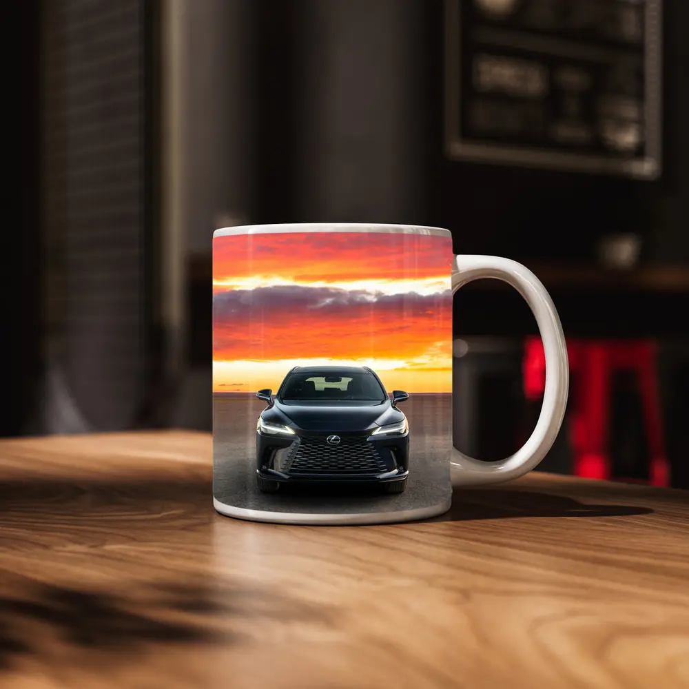 Lexus RX Front View Dramatic Sunset Sky – Mugs