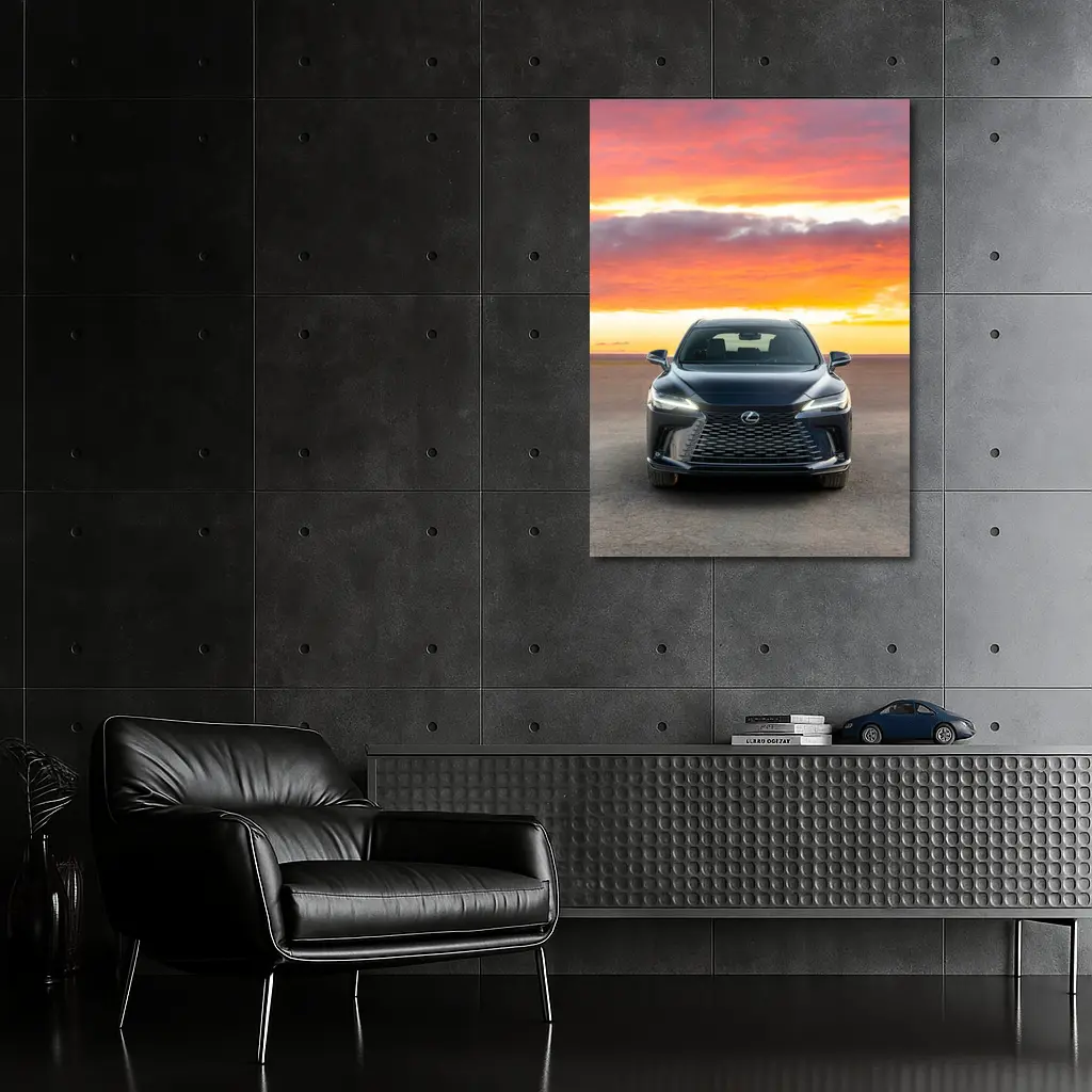 Lexus RX Front View Dramatic Sunset Sky – Wall Art