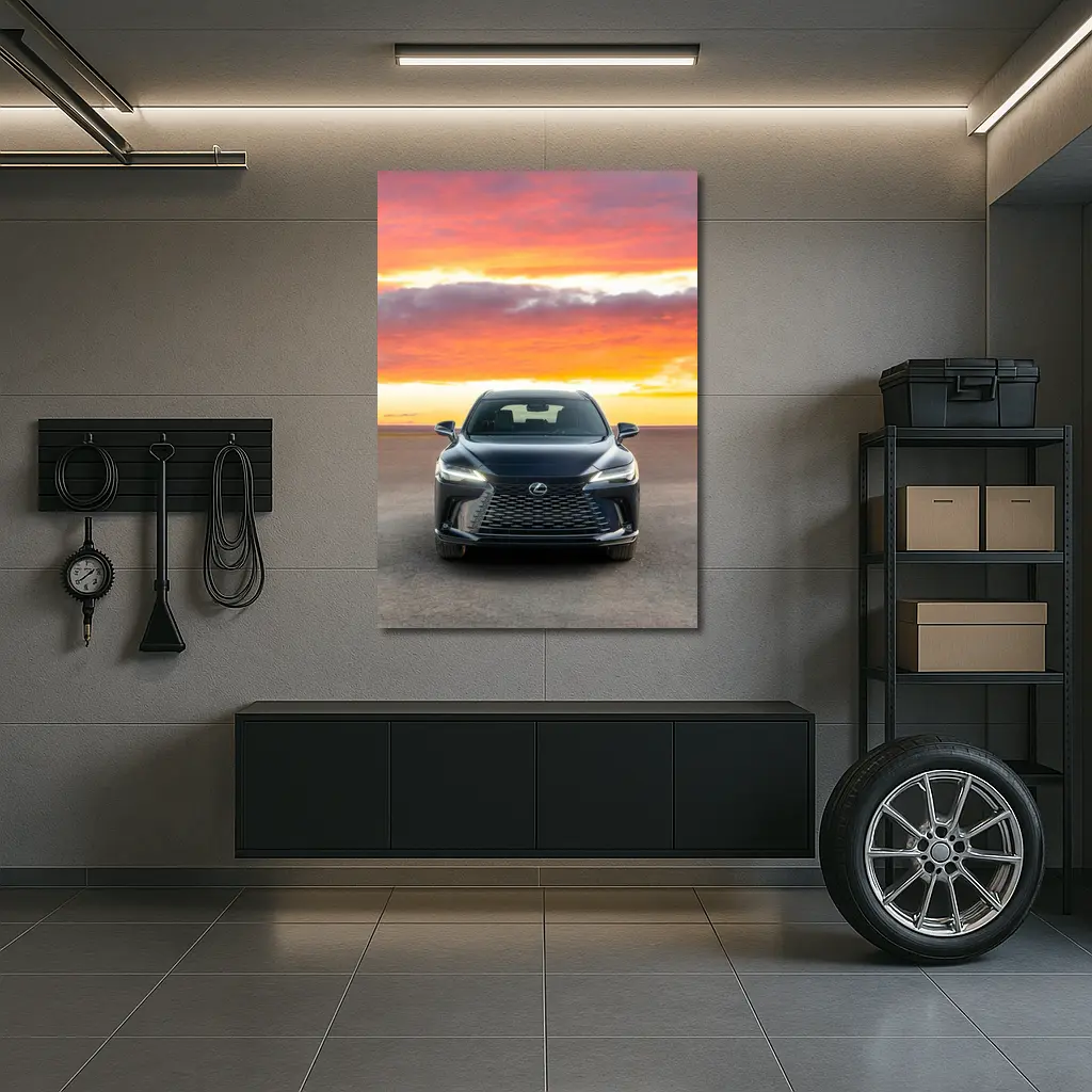Lexus RX Front View Dramatic Sunset Sky – Wall Art