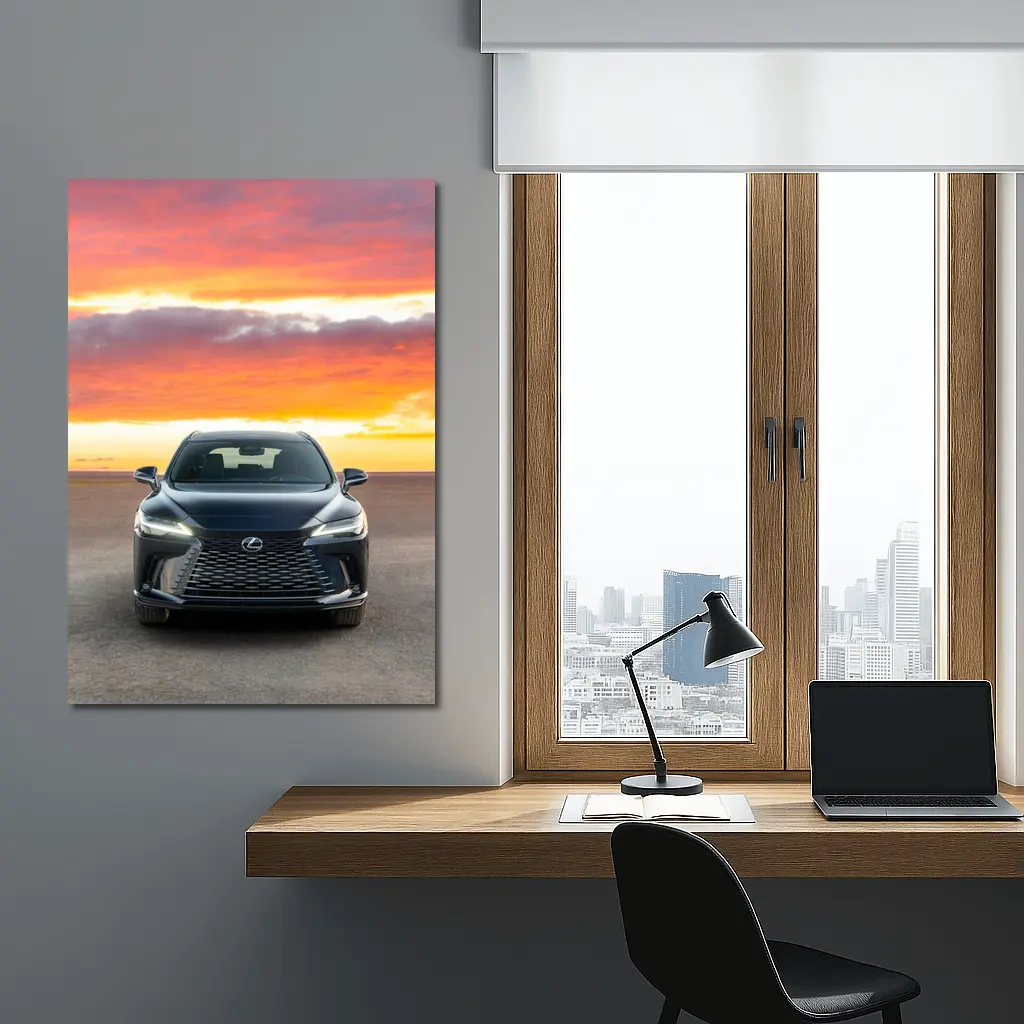 Lexus RX Front View Dramatic Sunset Sky – Wall Art