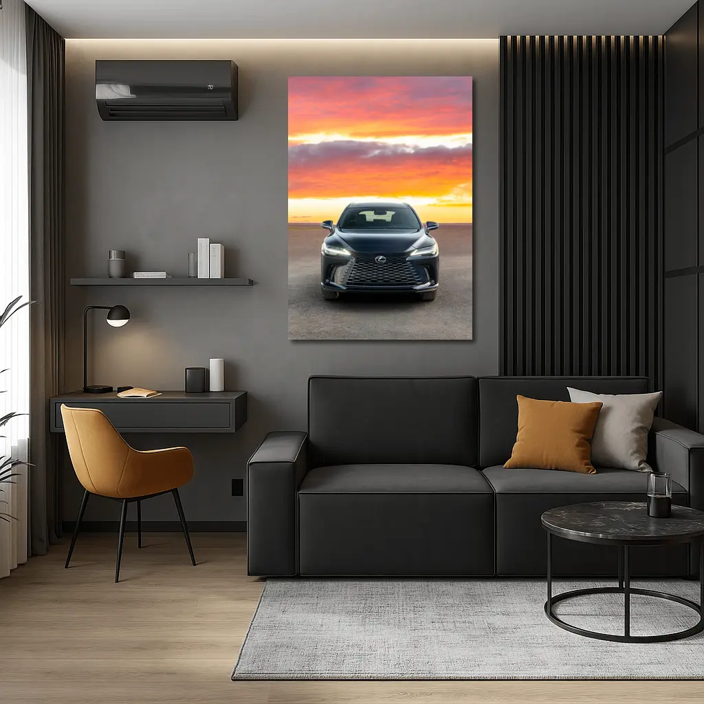 Lexus RX Front View Dramatic Sunset Sky – Wall Art