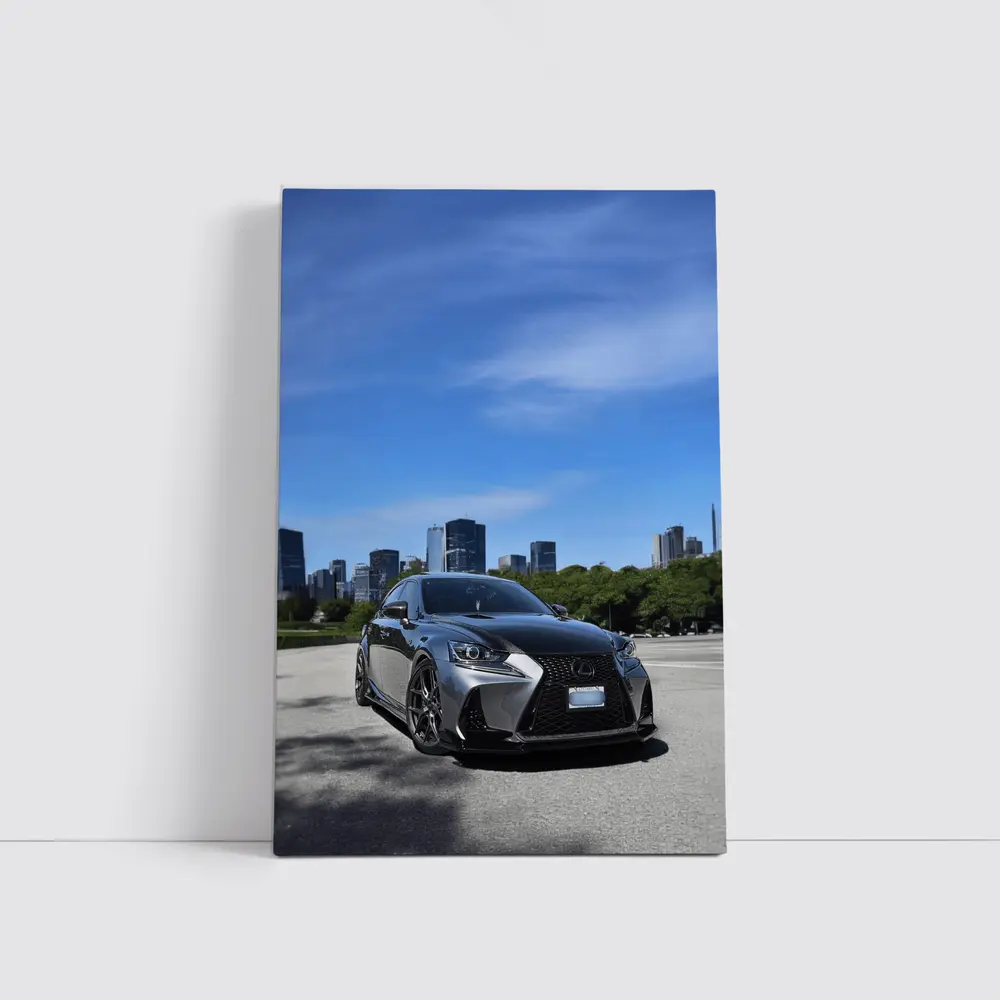 Lexus IS Dark Gray City Skyline Street – Wall Art