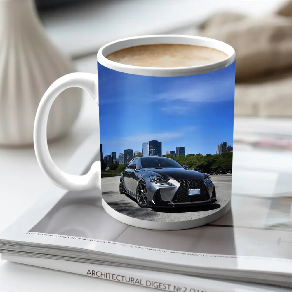 Lexus IS Dark Gray City Skyline Street – Mugs