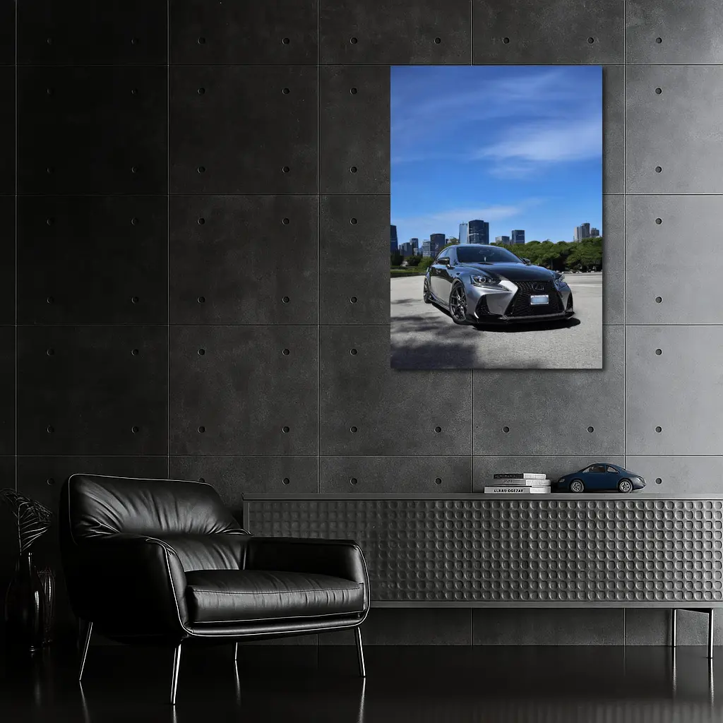 Lexus IS Dark Gray City Skyline Street – Wall Art