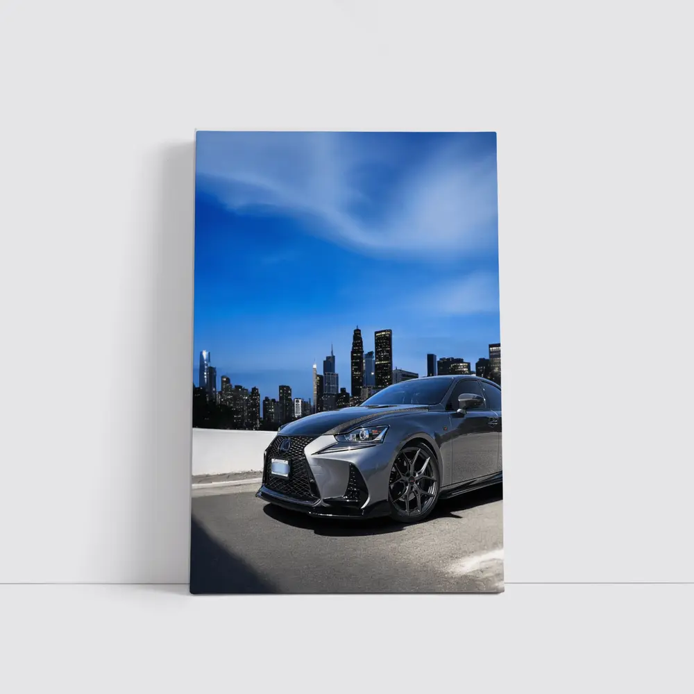 Lexus IS City Skyline Gray Sport Sedan – Wall Art