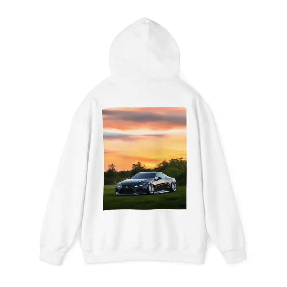 Lexus LC Slammed Black Car Sunset Sky – Hoodies
