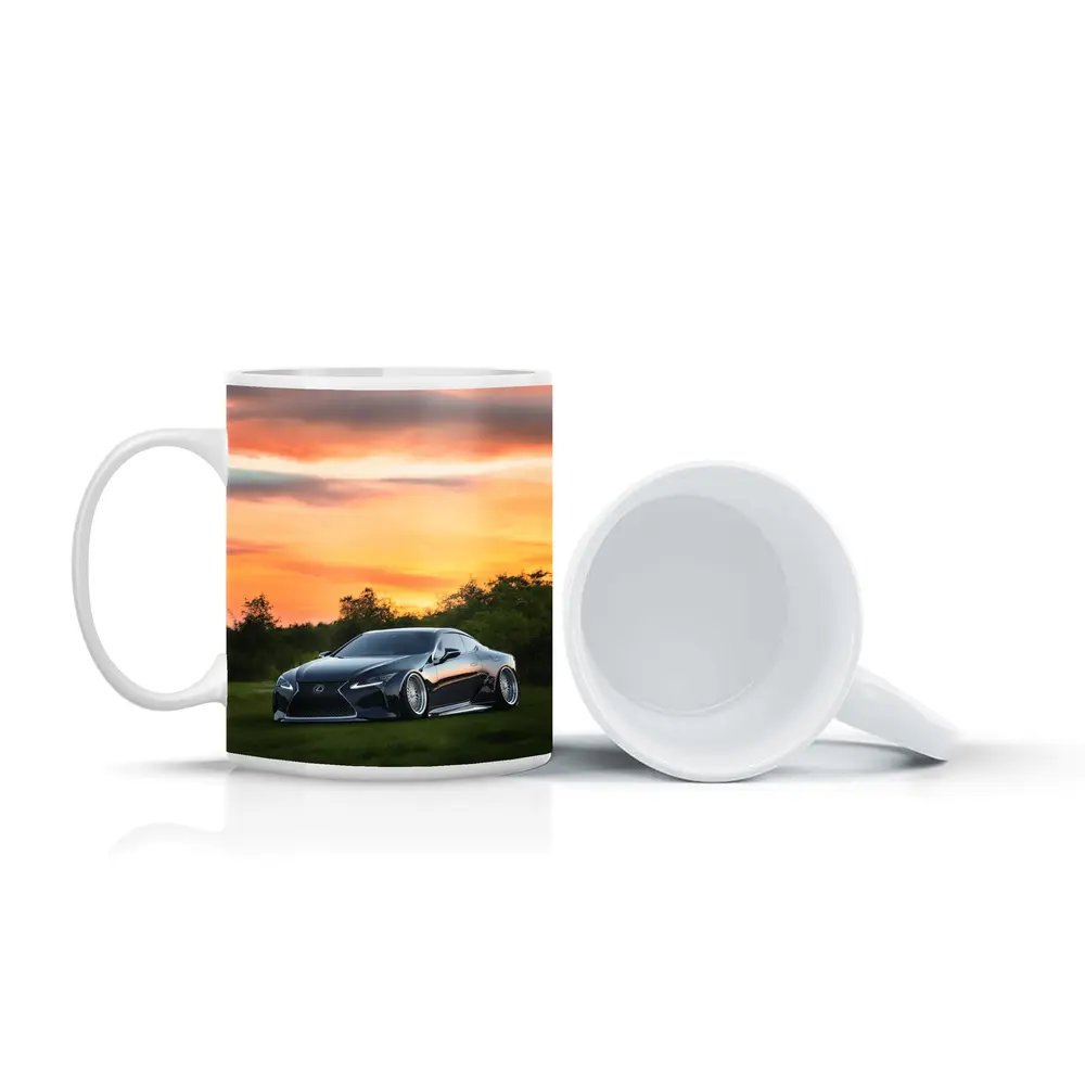Lexus LC Slammed Black Car Sunset Sky – Mugs