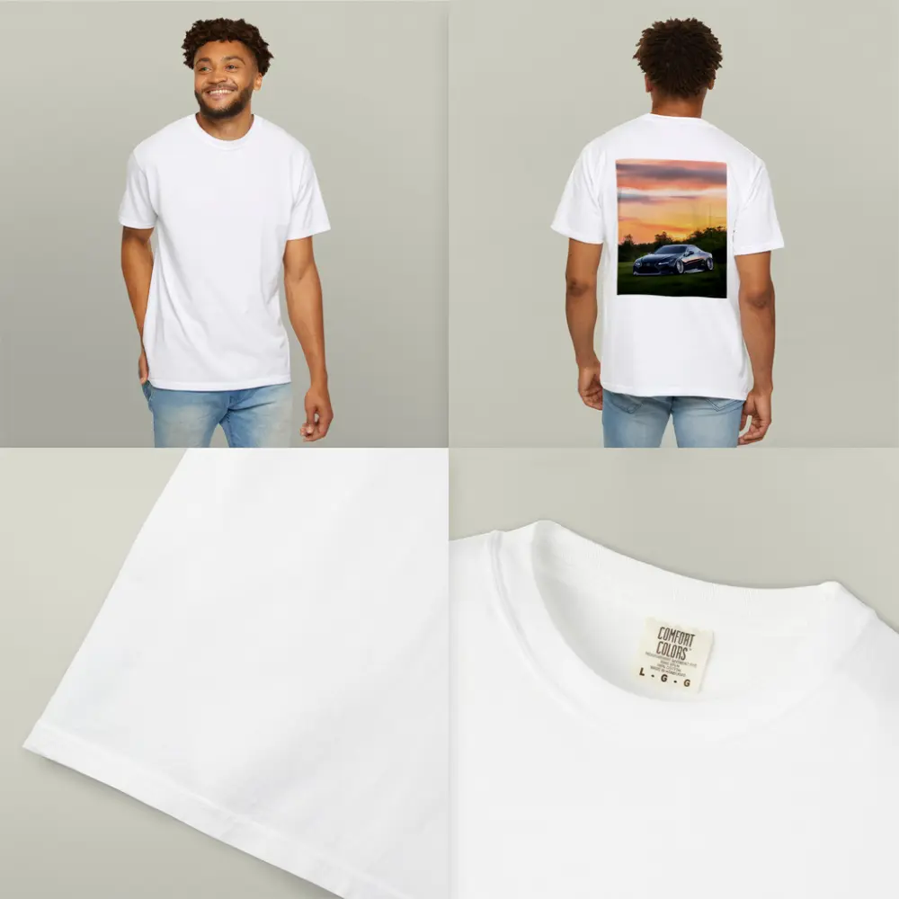 Lexus LC Slammed Black Car Sunset Sky – T-Shirts