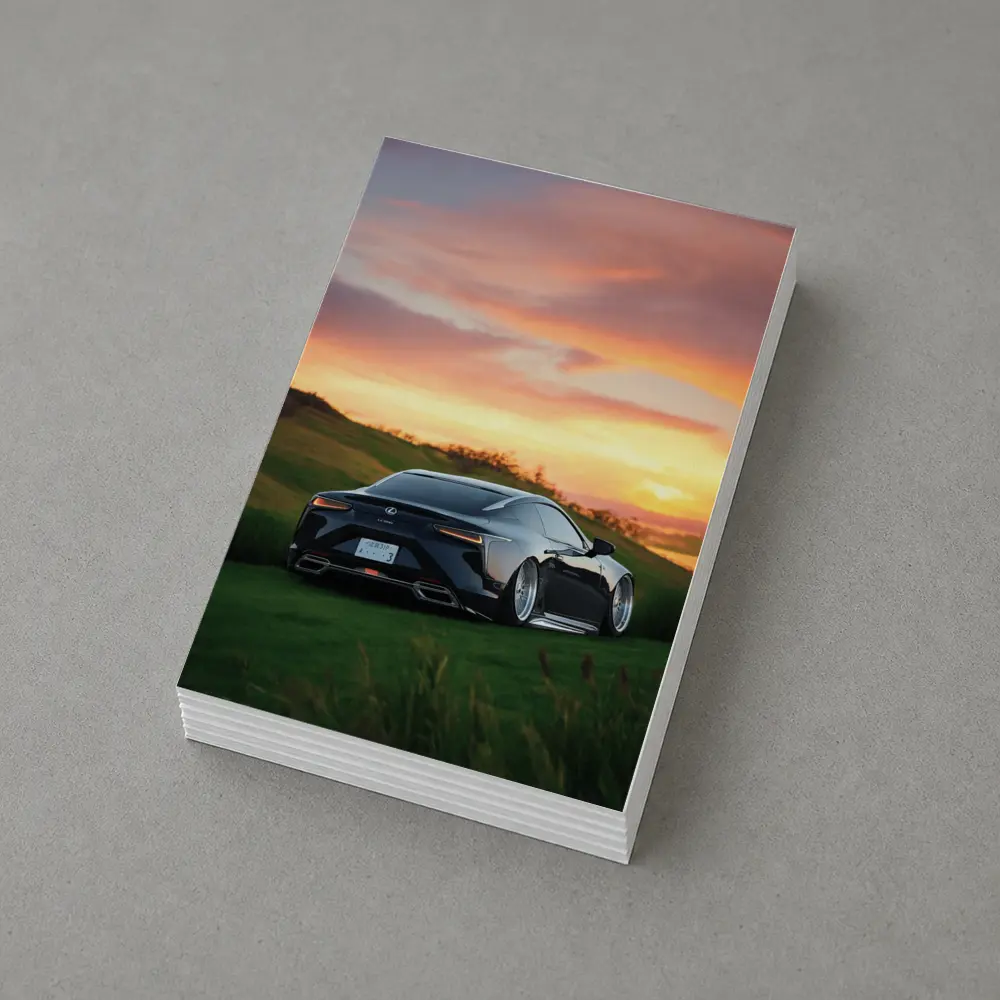 Lexus LC Black Coupe Sunset Green Hills – Postcards