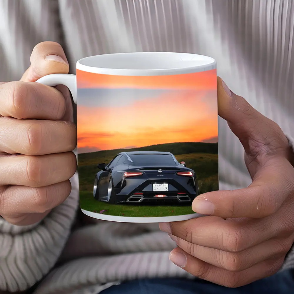 Lexus LC500 Black Coupe Sunset Field – Mugs