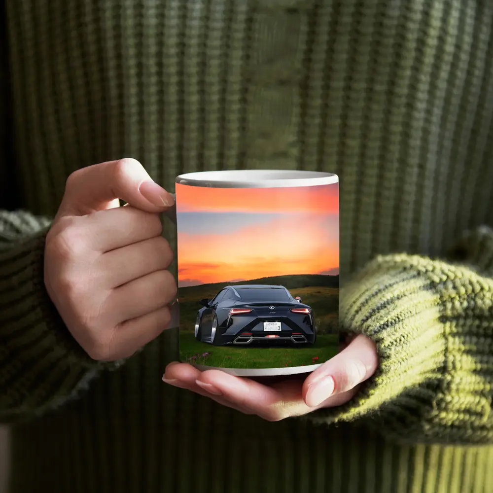 Lexus LC500 Black Coupe Sunset Field – Mugs