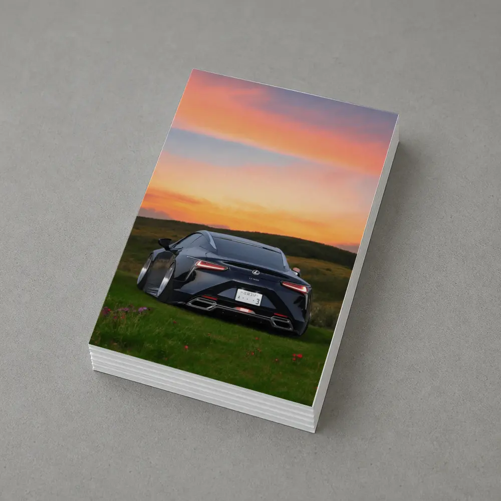 Lexus LC500 Black Coupe Sunset Field – Postcards