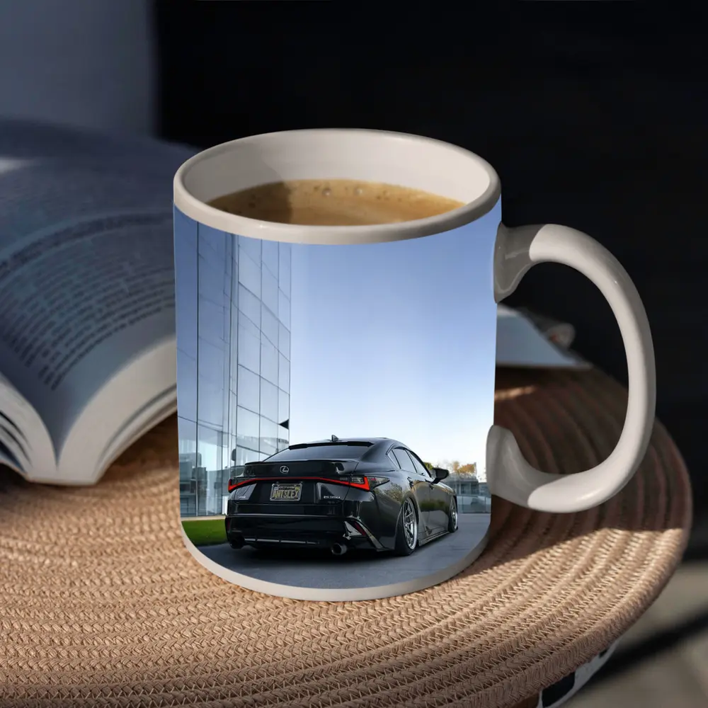 Lexus IS Blacked Out Glass Building Street – Mugs