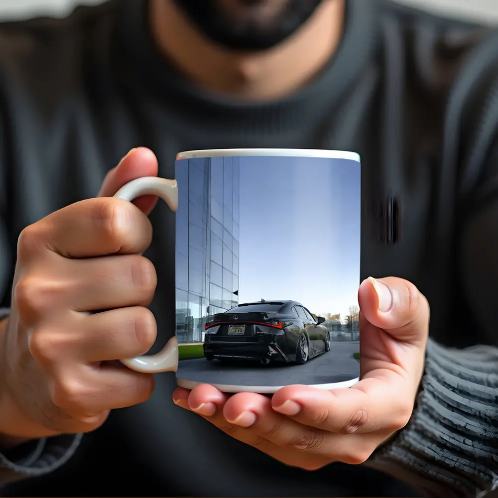 Lexus IS Blacked Out Glass Building Street – Mugs