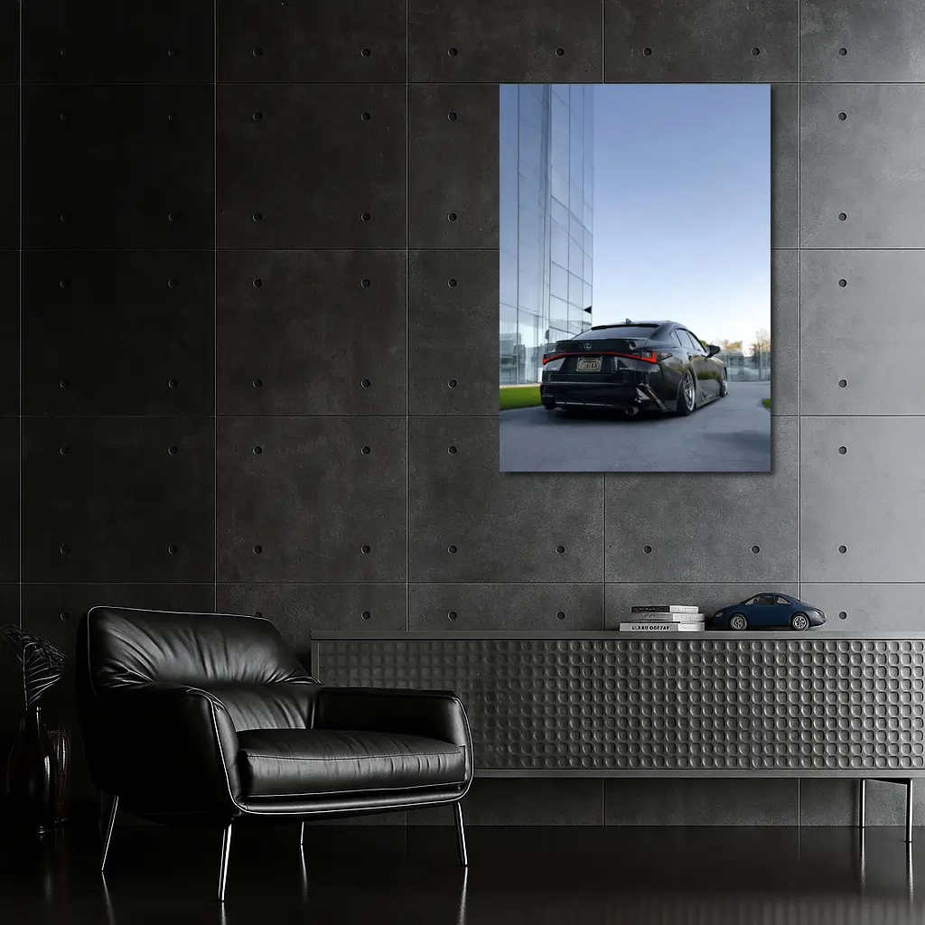 Lexus IS Blacked Out Glass Building Street – Wall Art
