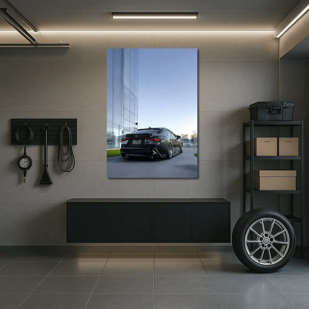 Lexus IS Blacked Out Glass Building Street – Wall Art