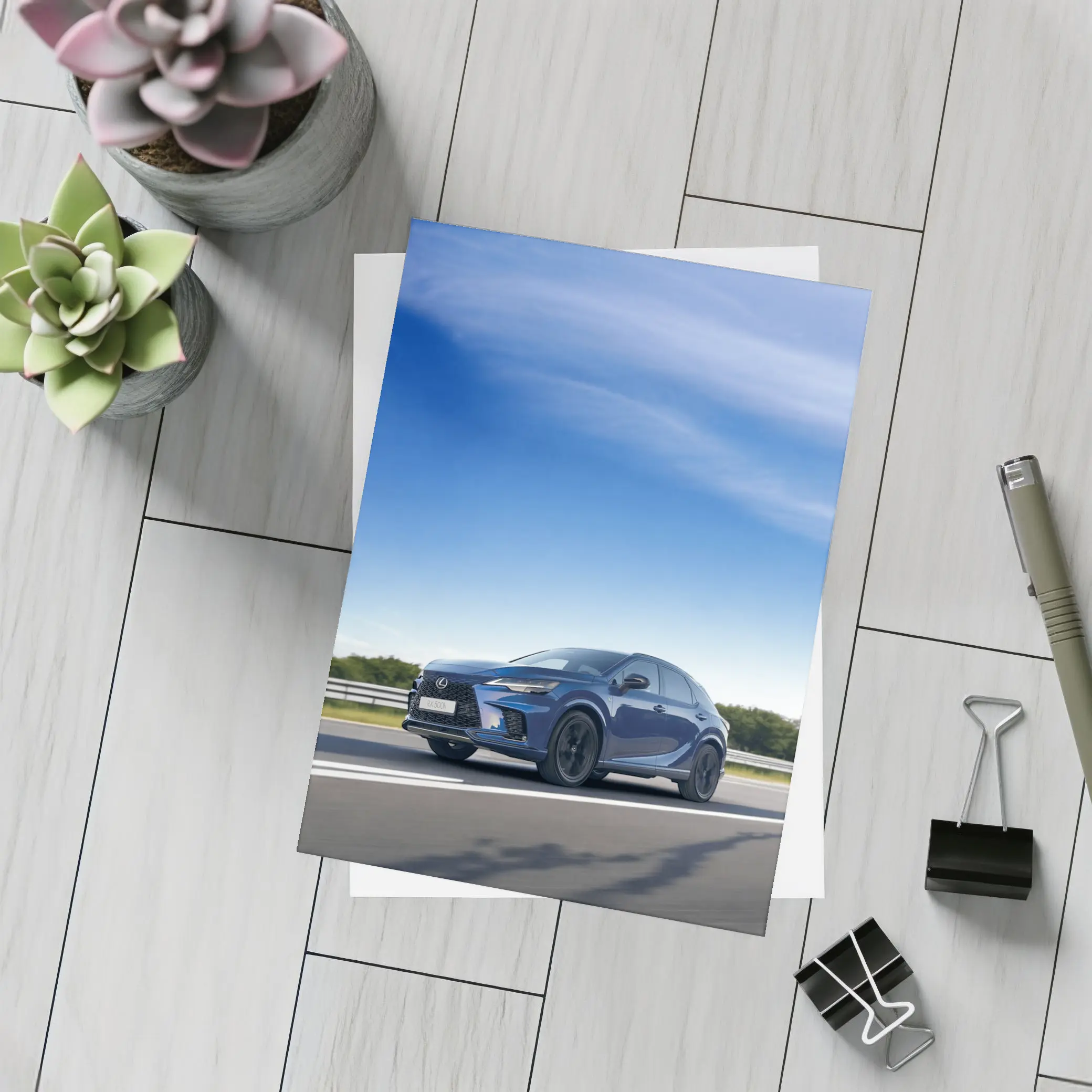Lexus RX Blue SUV Highway Drive – Postcards