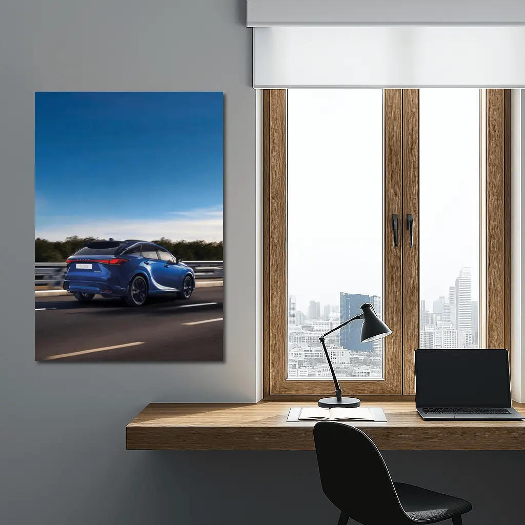Lexus RX Blue SUV Highway Speed Shot – Wall Art
