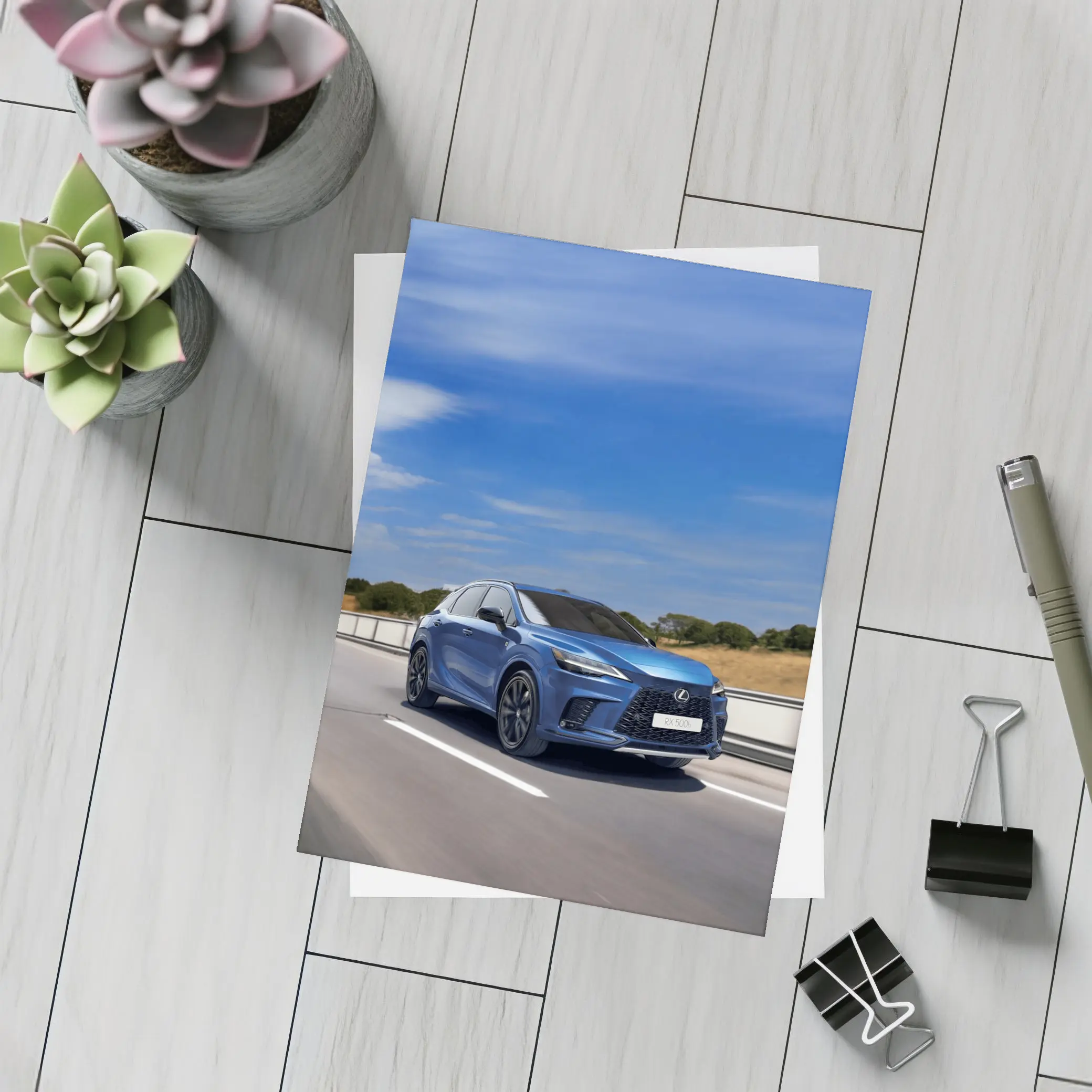 Lexus RX Blue SUV Highway Drive – Postcards