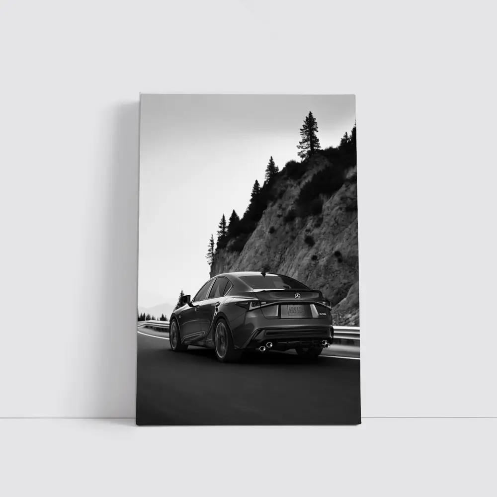 Lexus IS F Sport Black White Mountain Road – Wall Art